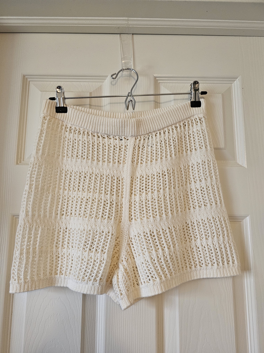 NEW! AERIE Skorts Open-Knit Hot Womens Beach Short Cream 100% Cotton SZ SMALL